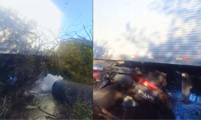 Carreta rompe adutora durante acidente na BR 304 em Mossoró e deixa cidades da região sem água